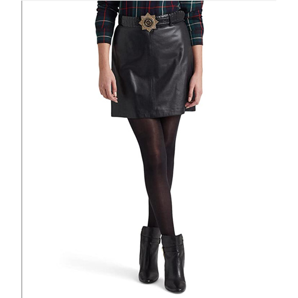 LAUREN Ralph Lauren Leather Pencil Miniskirt - Picture 2 of 5